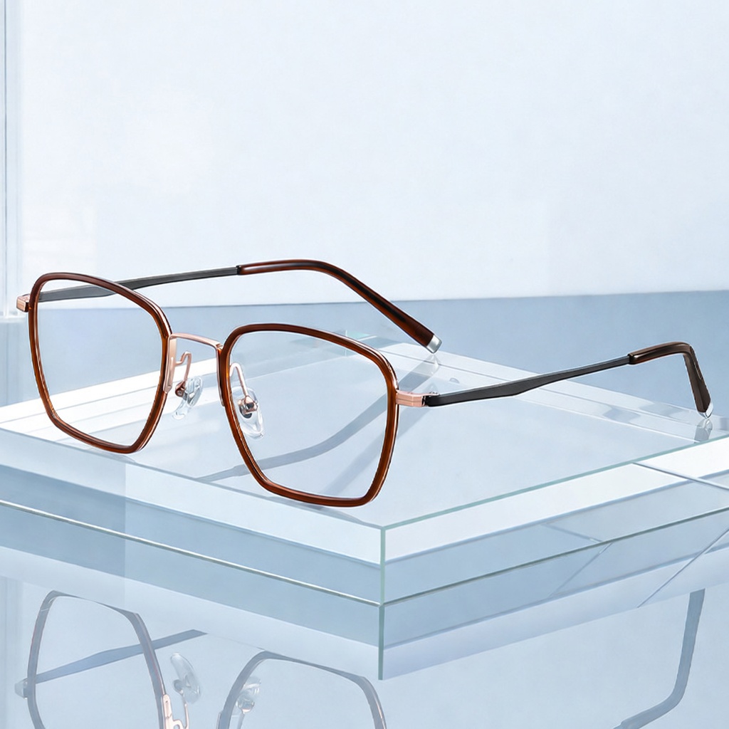 Eyeao Square Acetate Pure titanium Optical frames R2327