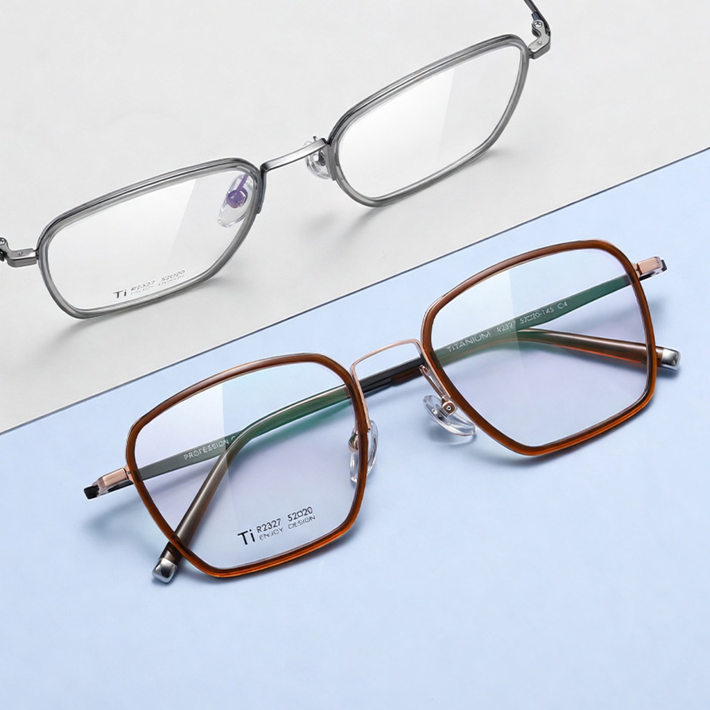 Eyeao Square Acetate Pure titanium Optical frames R2327