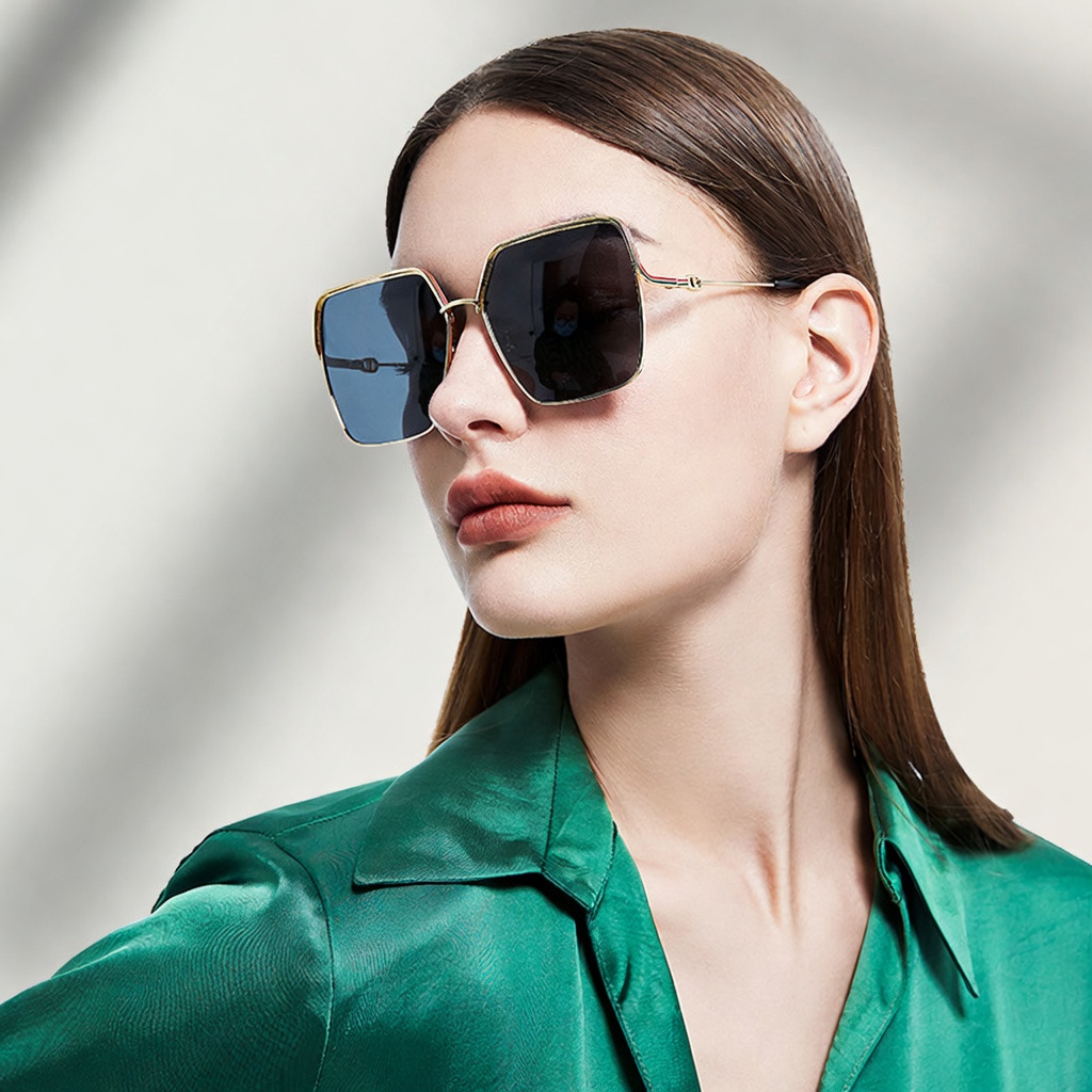 Eyeao Polygon Metal Polarized Sunglasses LS322