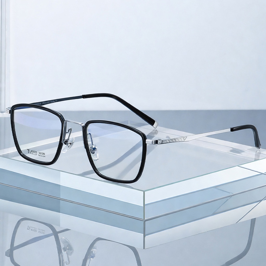 Eyeao Square Acetate Pure titanium Optical frames R2323