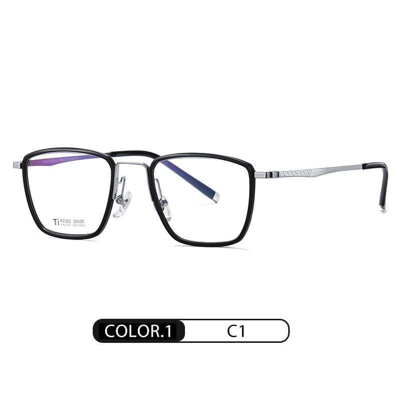Eyeao Square Acetate Pure titanium Optical frames R2323