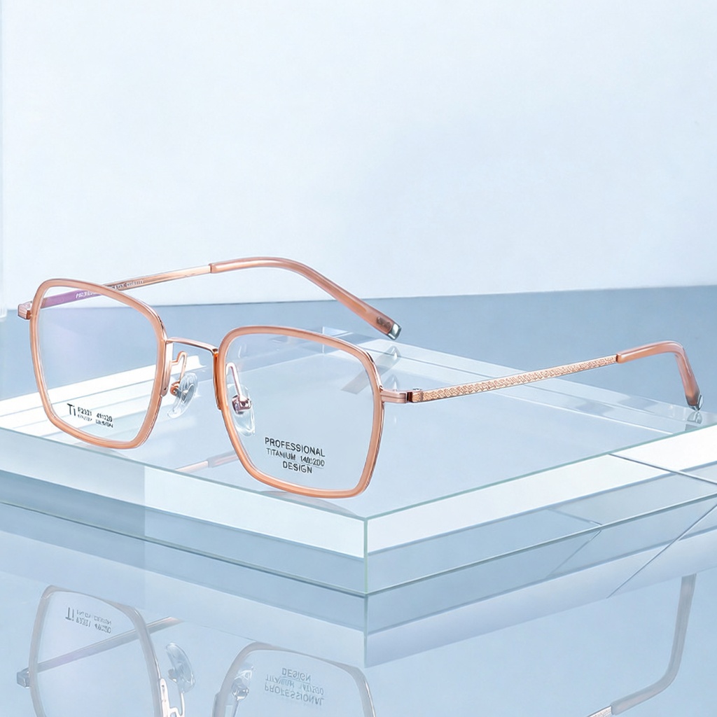 Eyeao Square Pure titanium Acetate Optical frames R2321