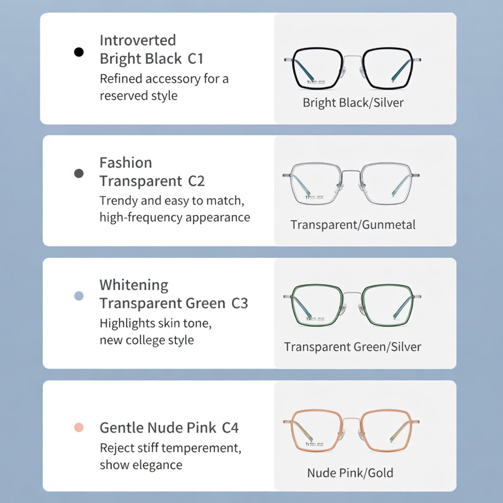 Eyeao Square Pure titanium Acetate Optical frames R2321