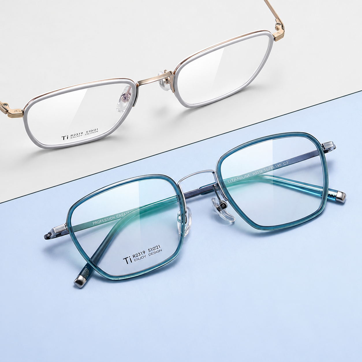 Eyeao Square Acetate Pure titanium Optical frames R2319