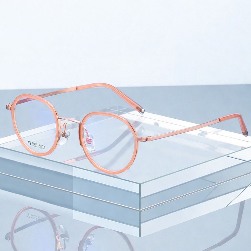 Eyeao Round Pure titanium Acetate Optical frames R2313