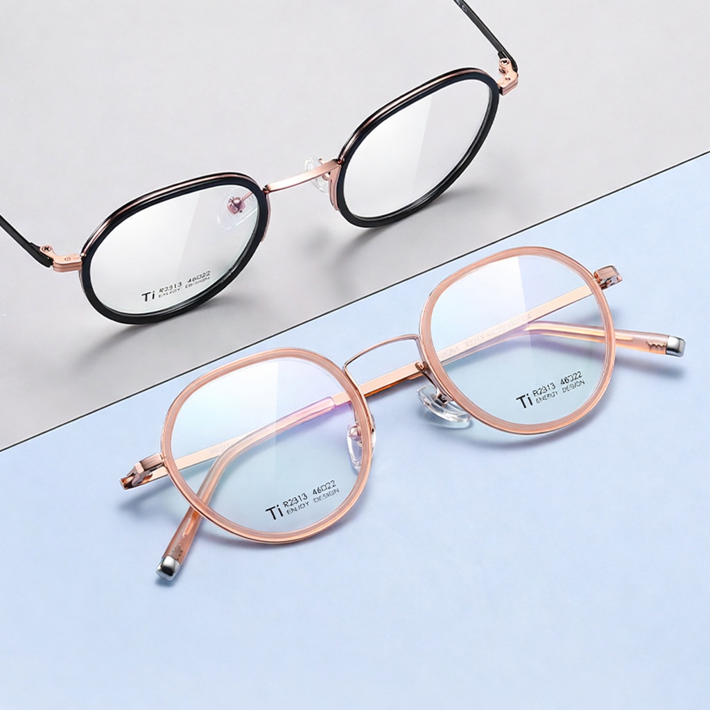 Eyeao Round Pure titanium Acetate Optical frames R2313