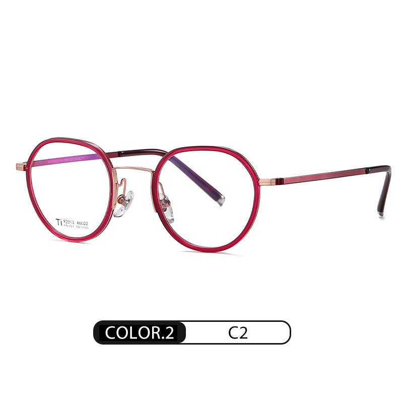 Eyeao Round Pure titanium Acetate Optical frames R2313