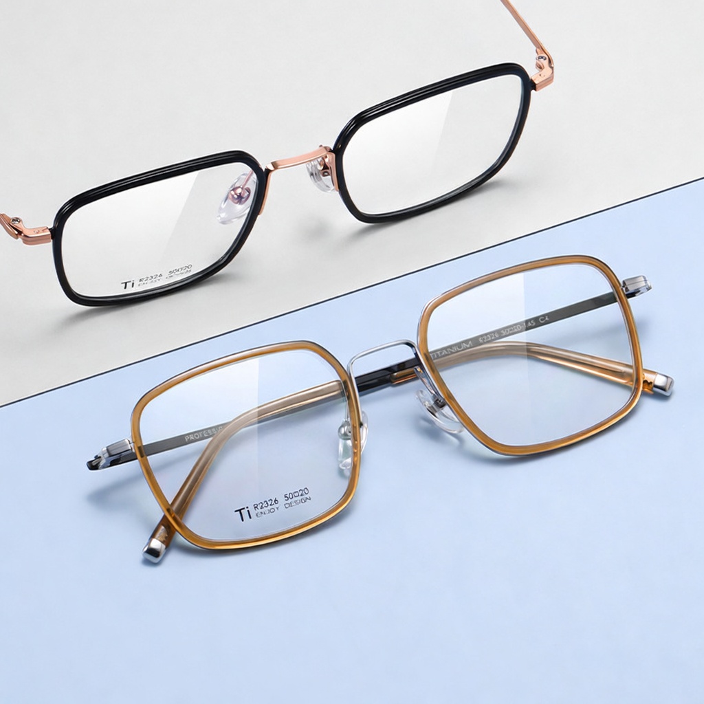 Eyeao Square Pure titanium Acetate Optical frames R2326