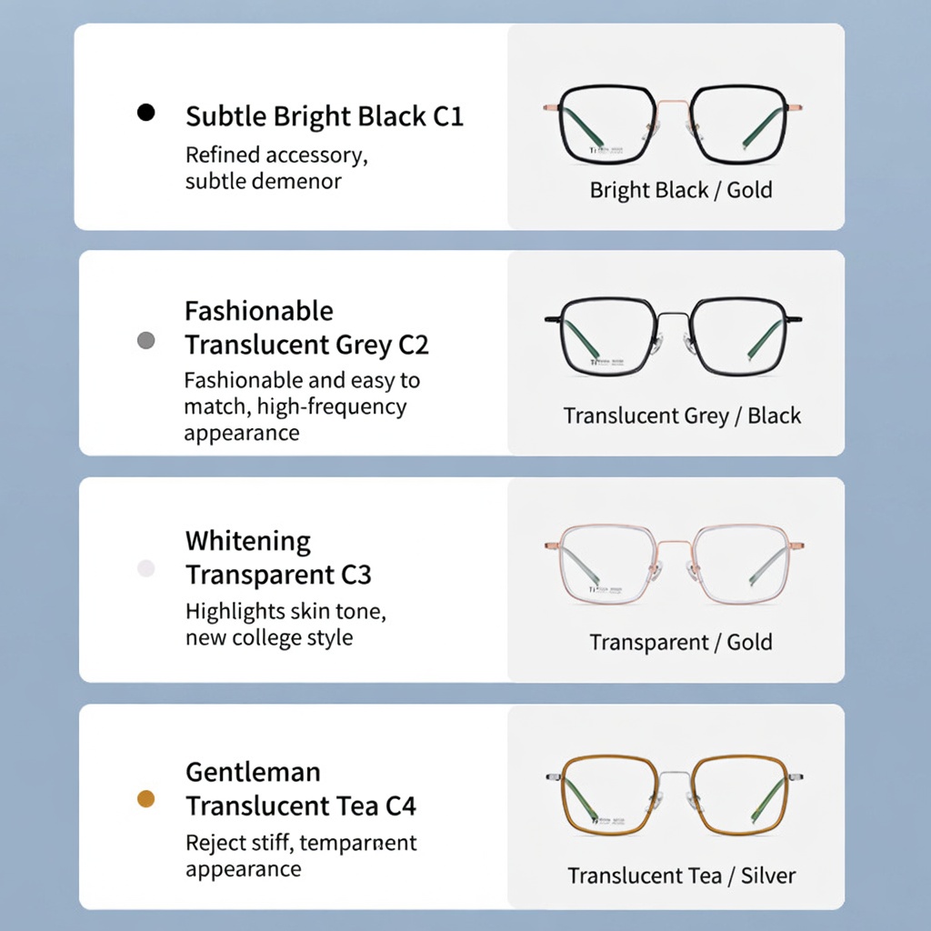 Eyeao Square Pure titanium Acetate Optical frames R2326