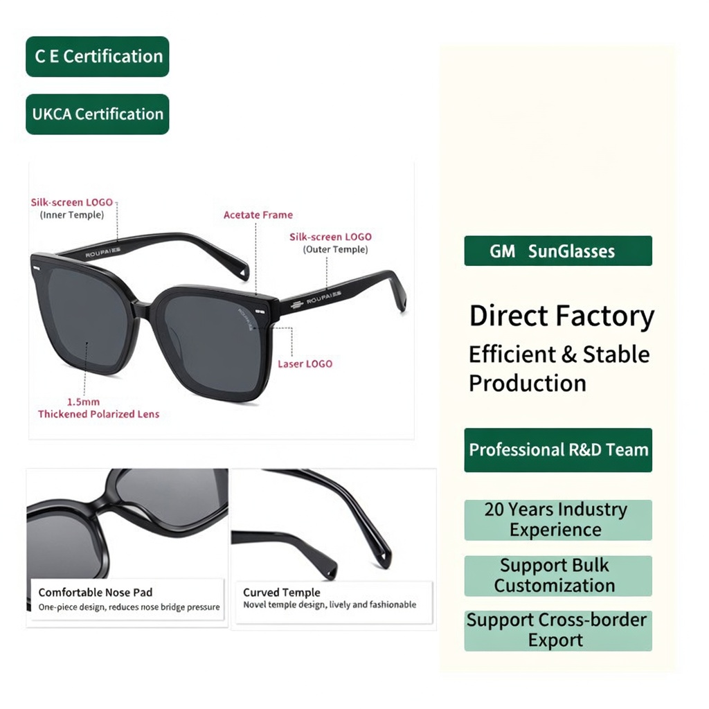 Eyeao Acetate Polarized UV400 Sunglasses PS6601