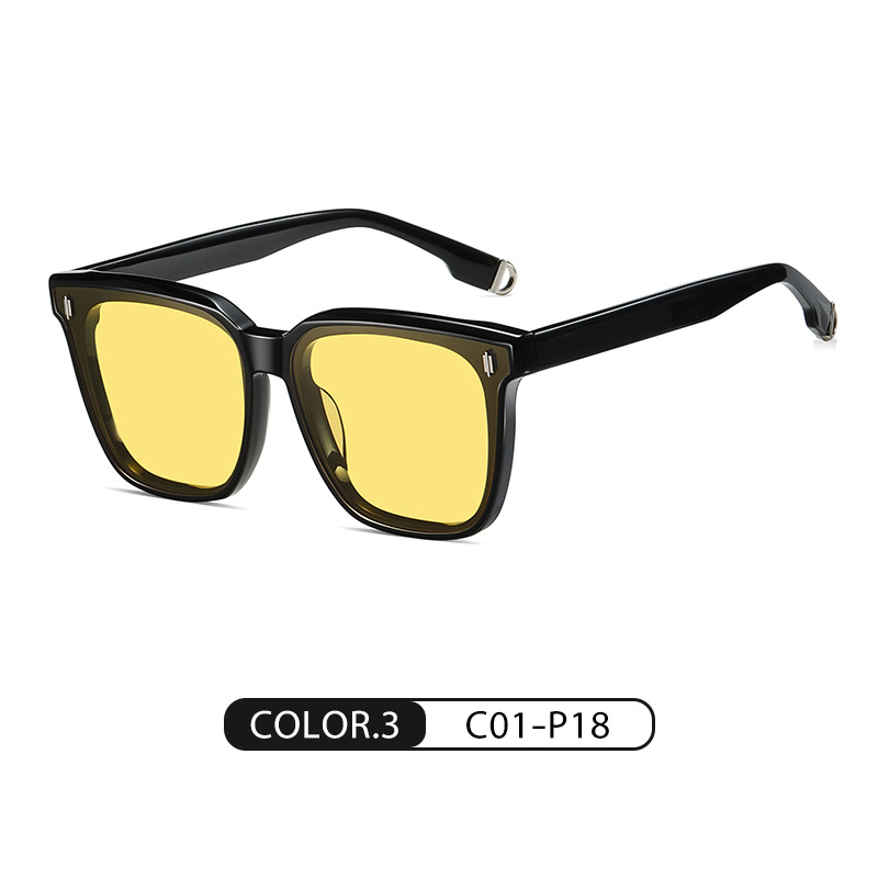 Eyeao Square Acetate Polarized Sunglasses