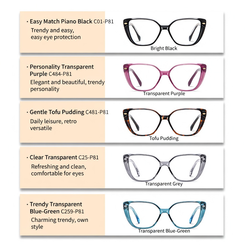Eyeao Cat eye Acetate Blue light blocking Optical frames BC908
