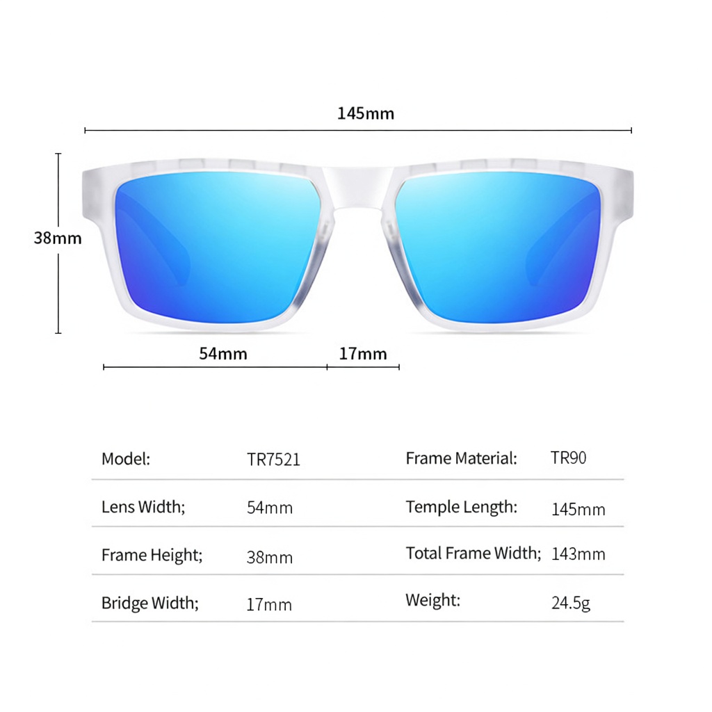Eyeao Square Polarized Sunglasses TR7521