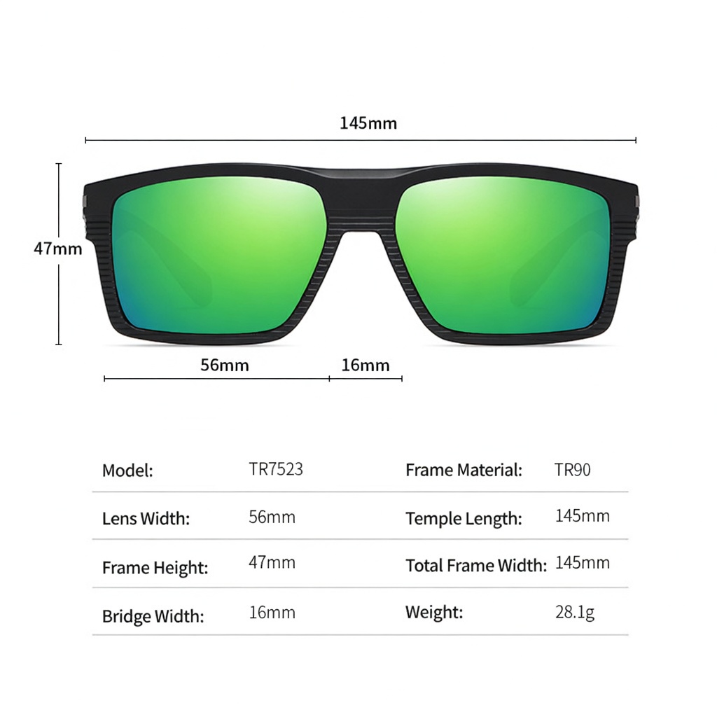 Eyeao Square UV400 Sunglasses TR7523