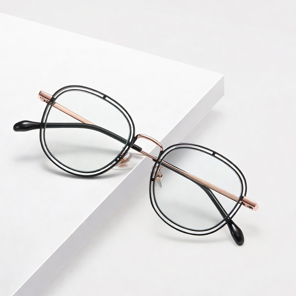 Eyeao Round Metal Blue light blocking Optical frames JS8602