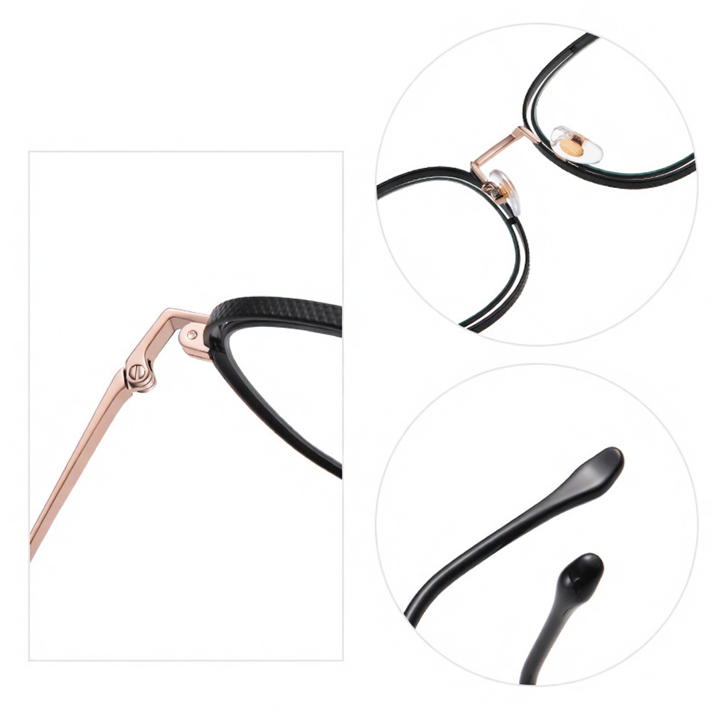 Eyeao Round Metal Blue light blocking Optical frames JS8602