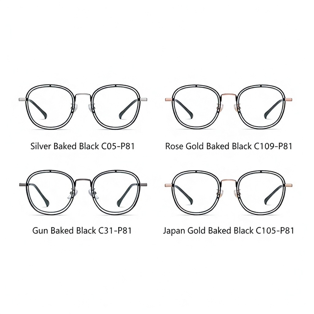 Eyeao Round Metal Blue light blocking Optical frames JS8602