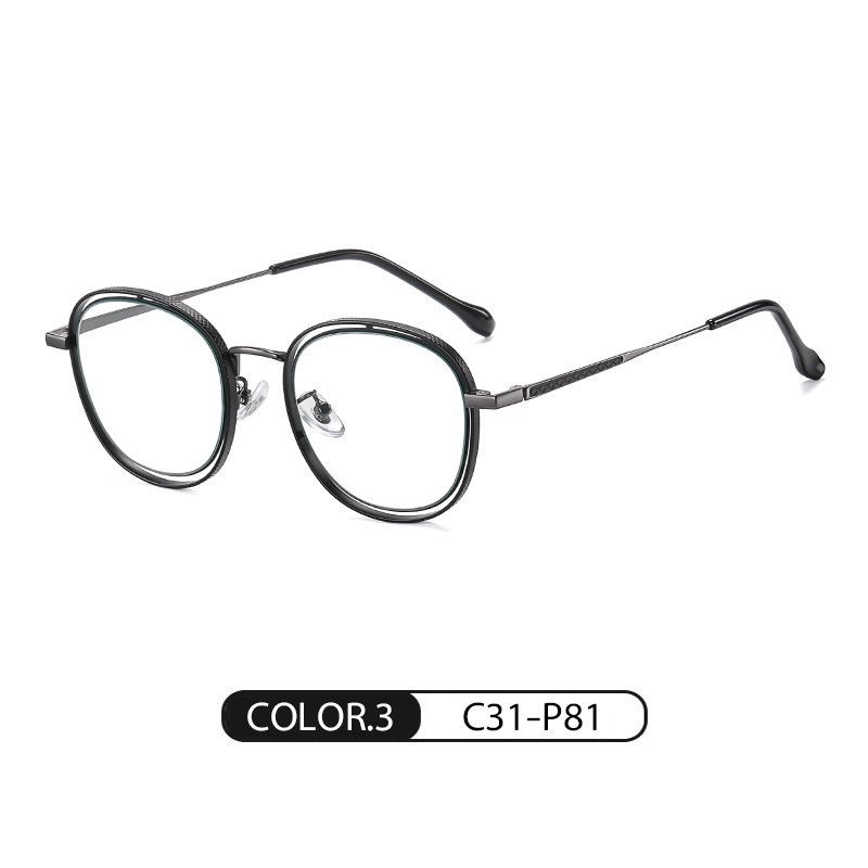 Eyeao Round Metal Blue light blocking Optical frames JS8602