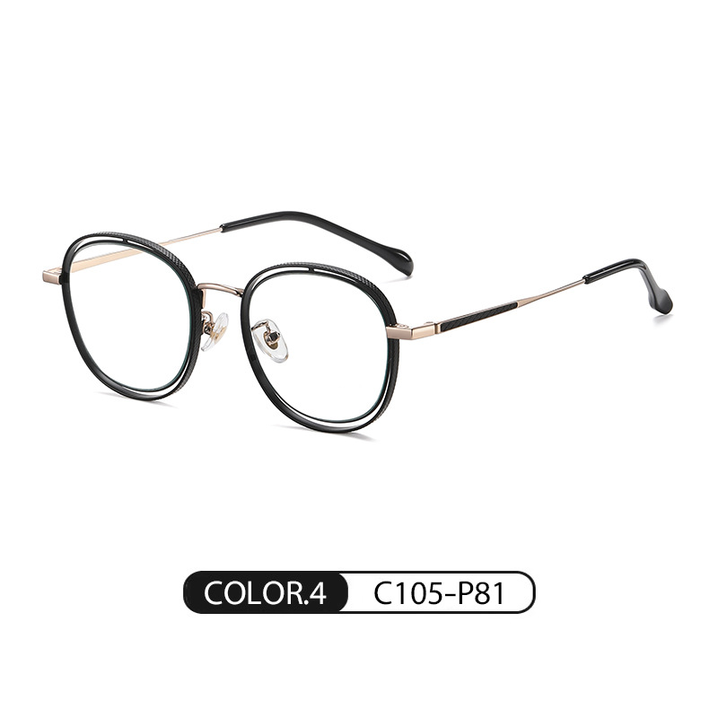 Eyeao Round Metal Blue light blocking Optical frames JS8602
