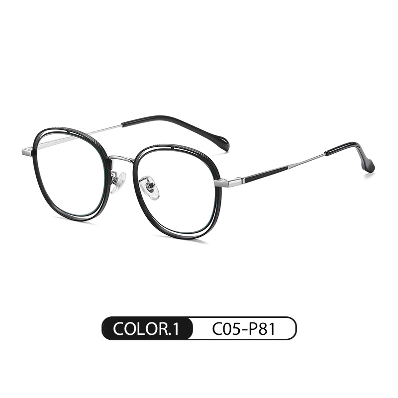 Eyeao Round Metal Blue light blocking Optical frames JS8602