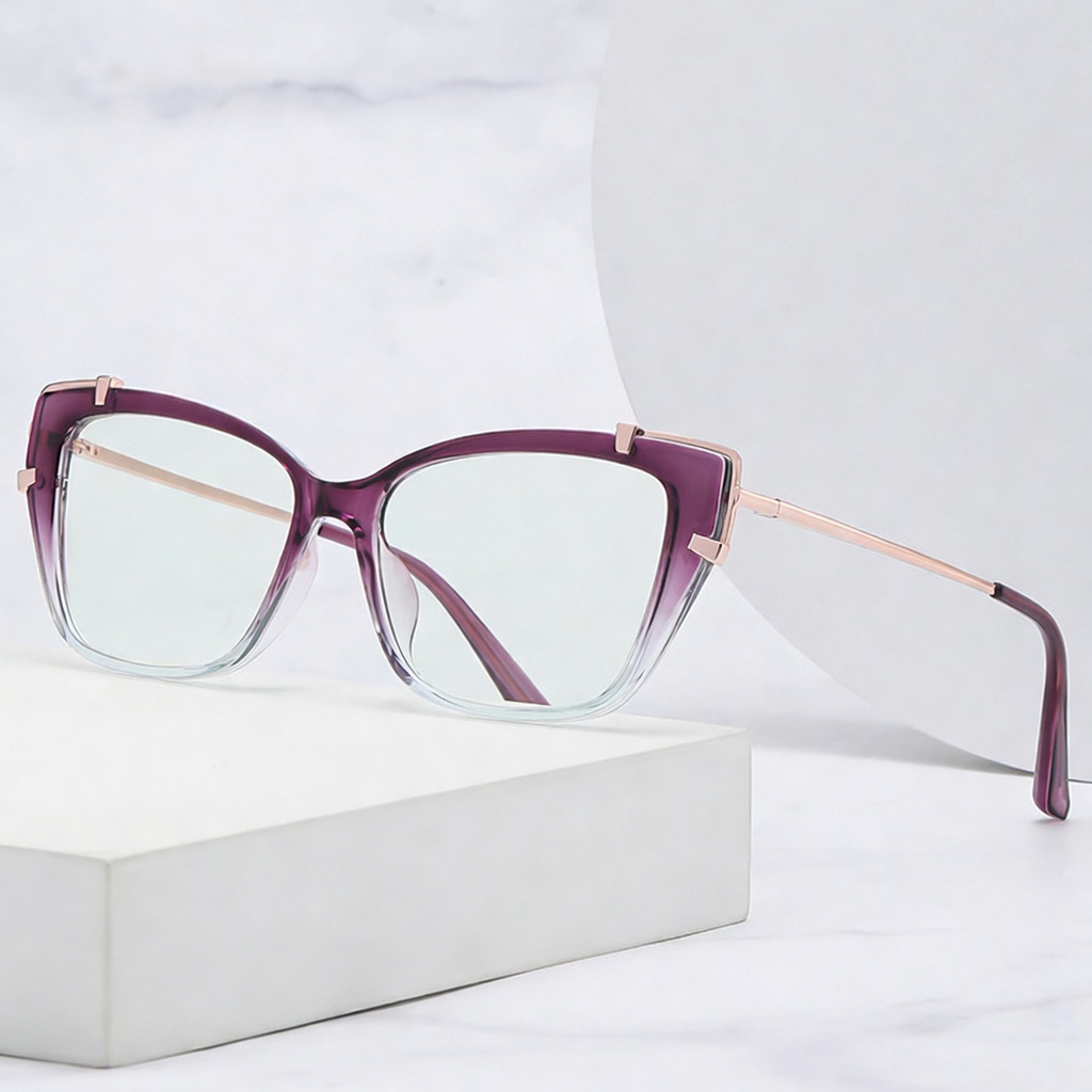 Eyeao Cat eye Metal Blue light blocking Optical frames TJ876