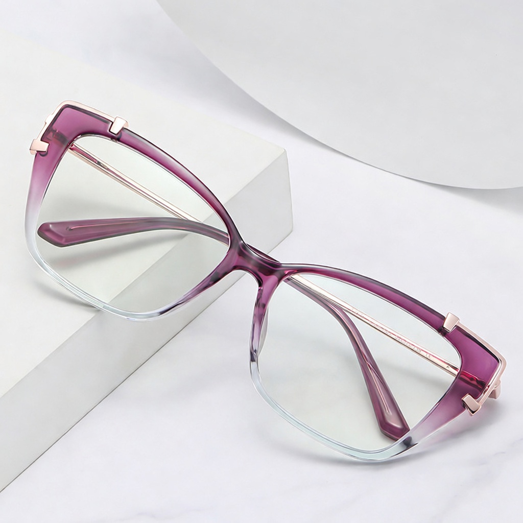 Eyeao Cat eye Metal Blue light blocking Optical frames TJ876
