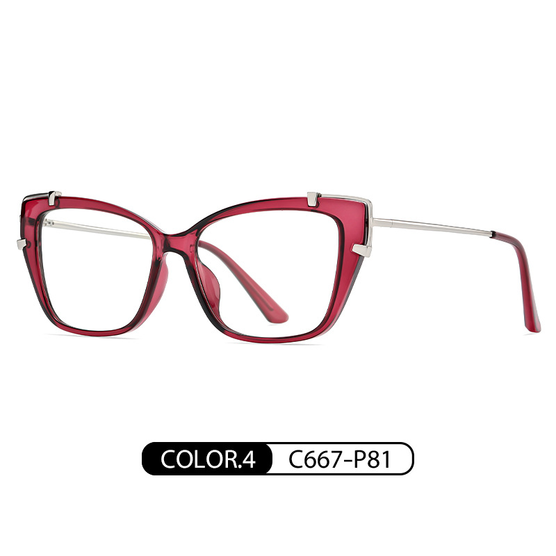 Eyeao Cat eye Metal Blue light blocking Optical frames TJ876