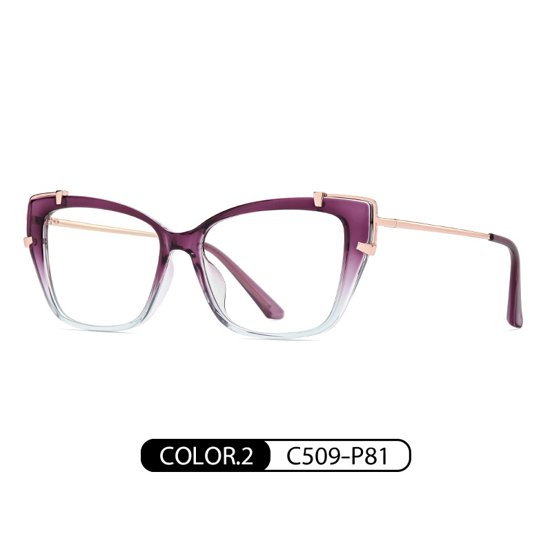 Eyeao Cat eye Metal Blue light blocking Optical frames TJ876