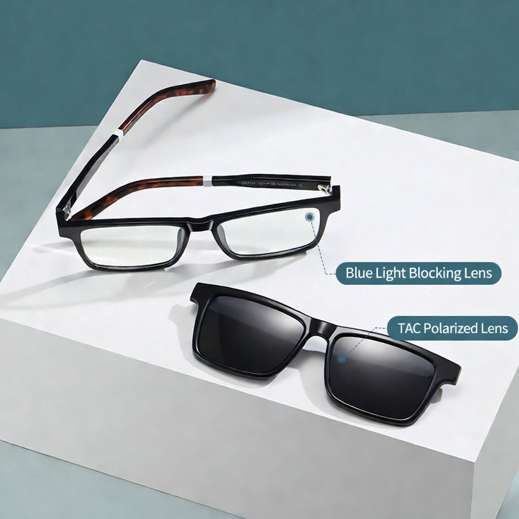 Eyeao Square TR90 Polarized Sunglasses CG7703