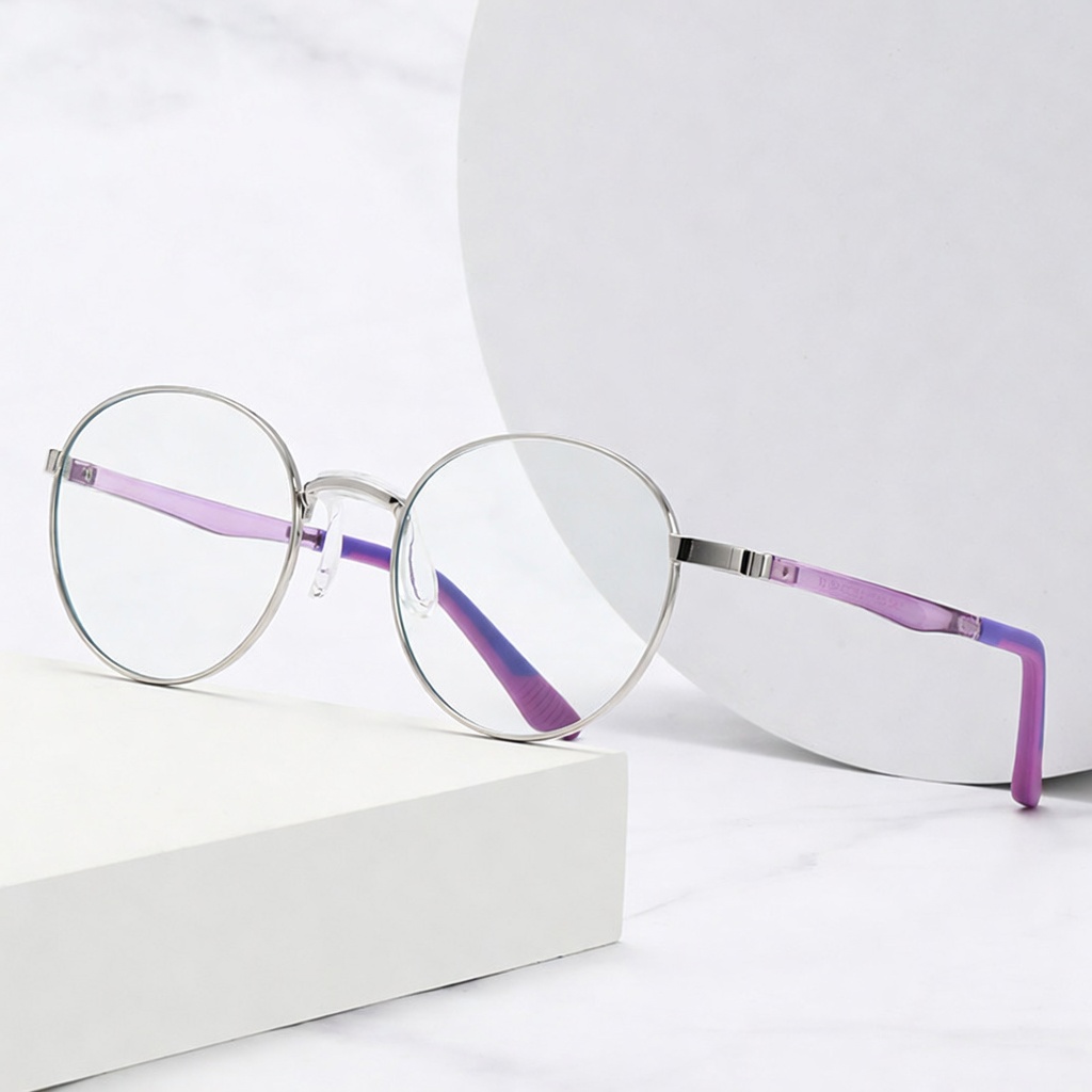 Eyeao Oval Silica gel Blue light blocking Optical frames TJ842