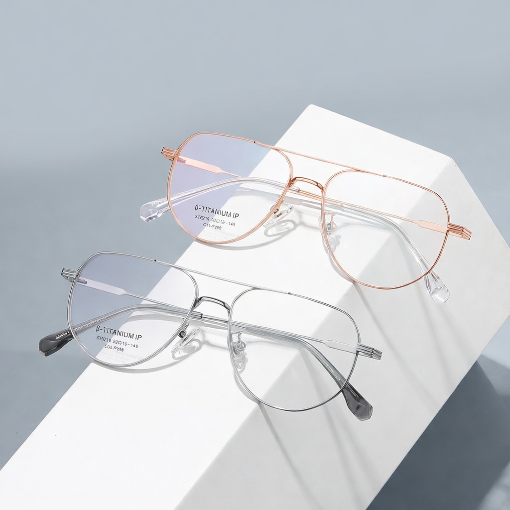 Eyeao Aviator Pure titanium Blue light blocking Optical frames ST6219