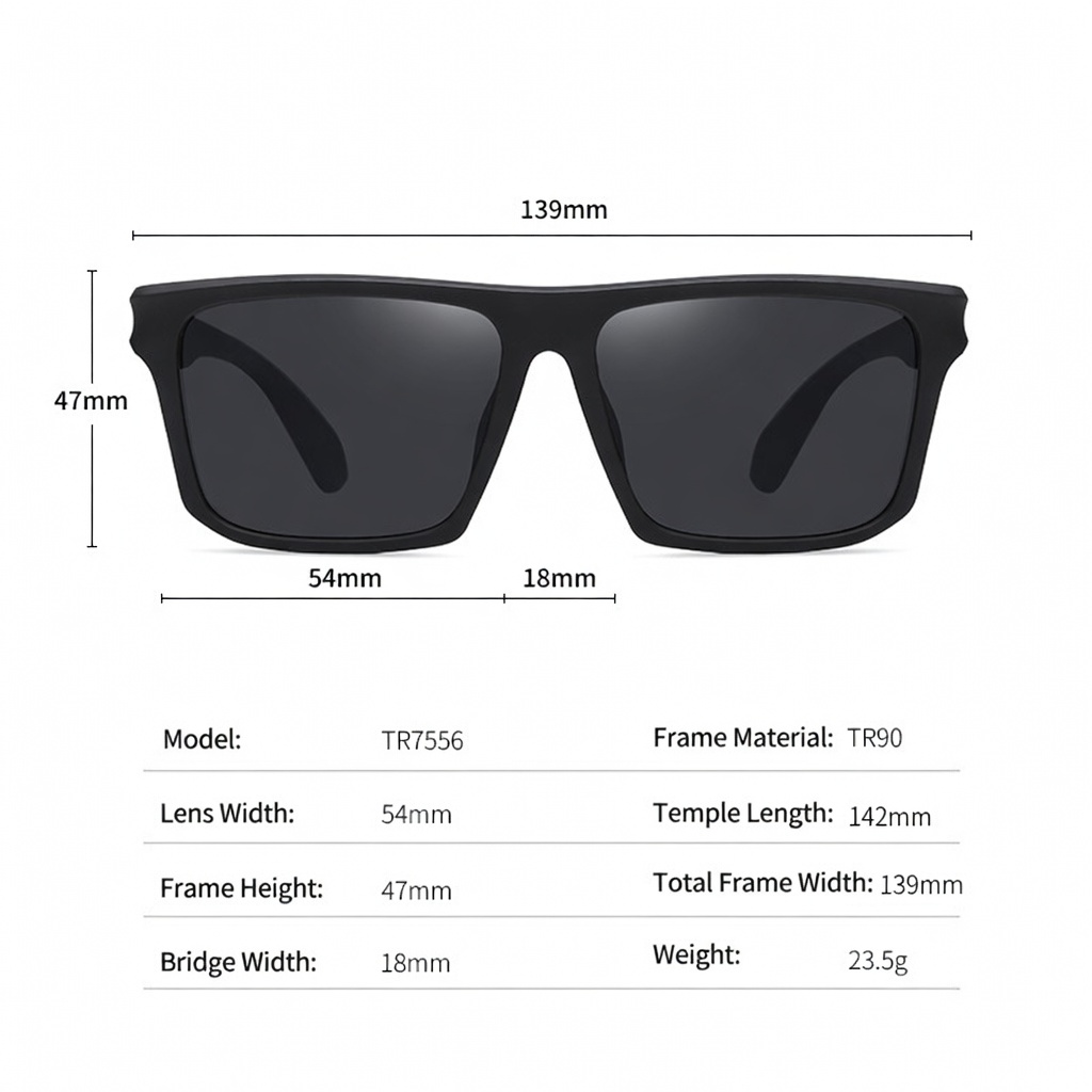 Eyeao Square Polarized Sunglasses TR7556