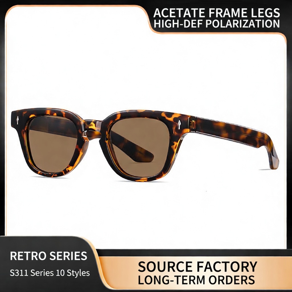Eyeao Round Acetate Blue light blocking Polarized Sunglasses S31110