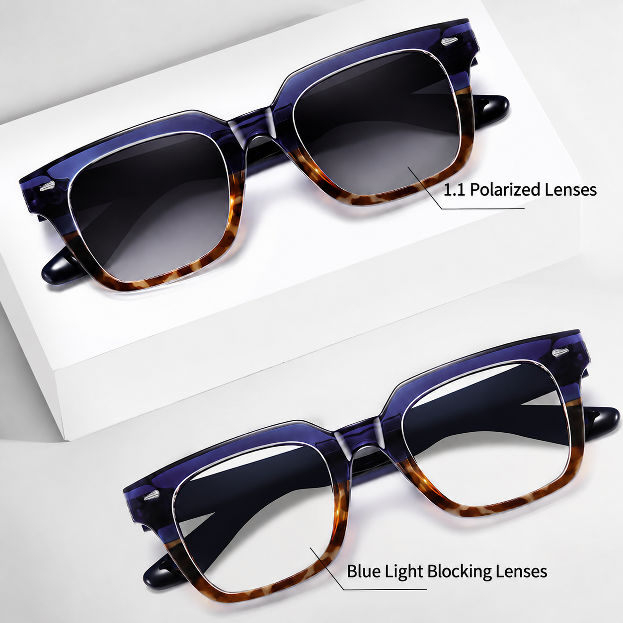 Eyeao Acetate Polarized Blue light blocking Sunglasses S31105