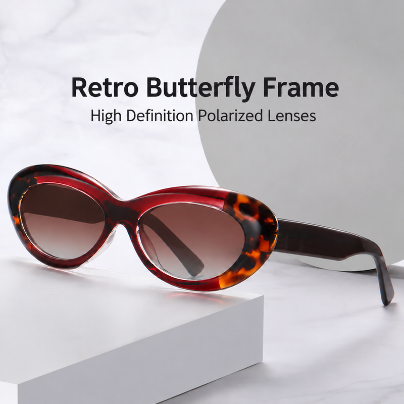 Eyeao Cat eye Acetate Polarized Blue light blocking Sunglasses S26102