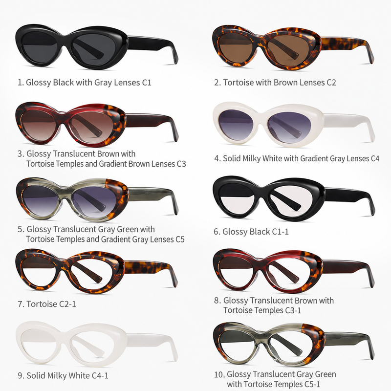 Eyeao Cat eye Acetate Polarized Blue light blocking Sunglasses S26102