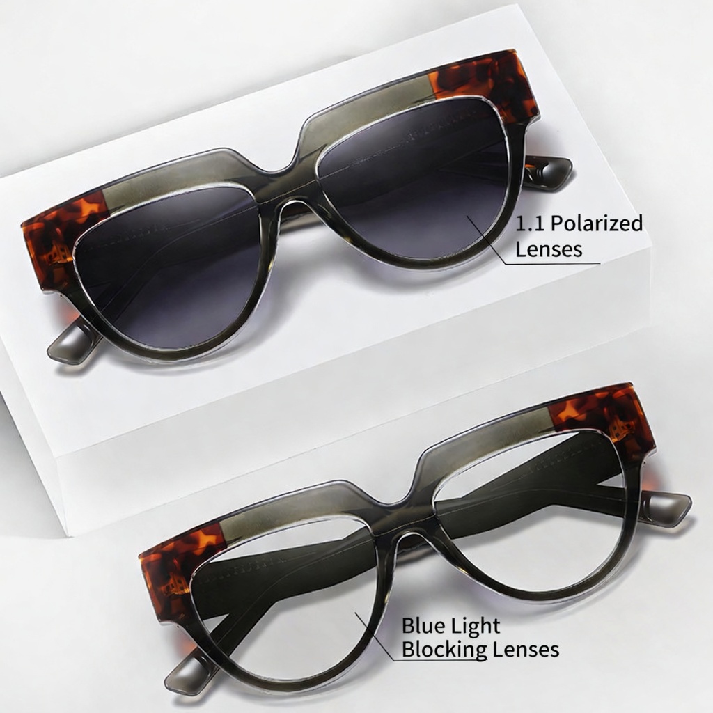 Eyeao Acetate Polarized UV400 Blue light blocking Sunglasses S26107
