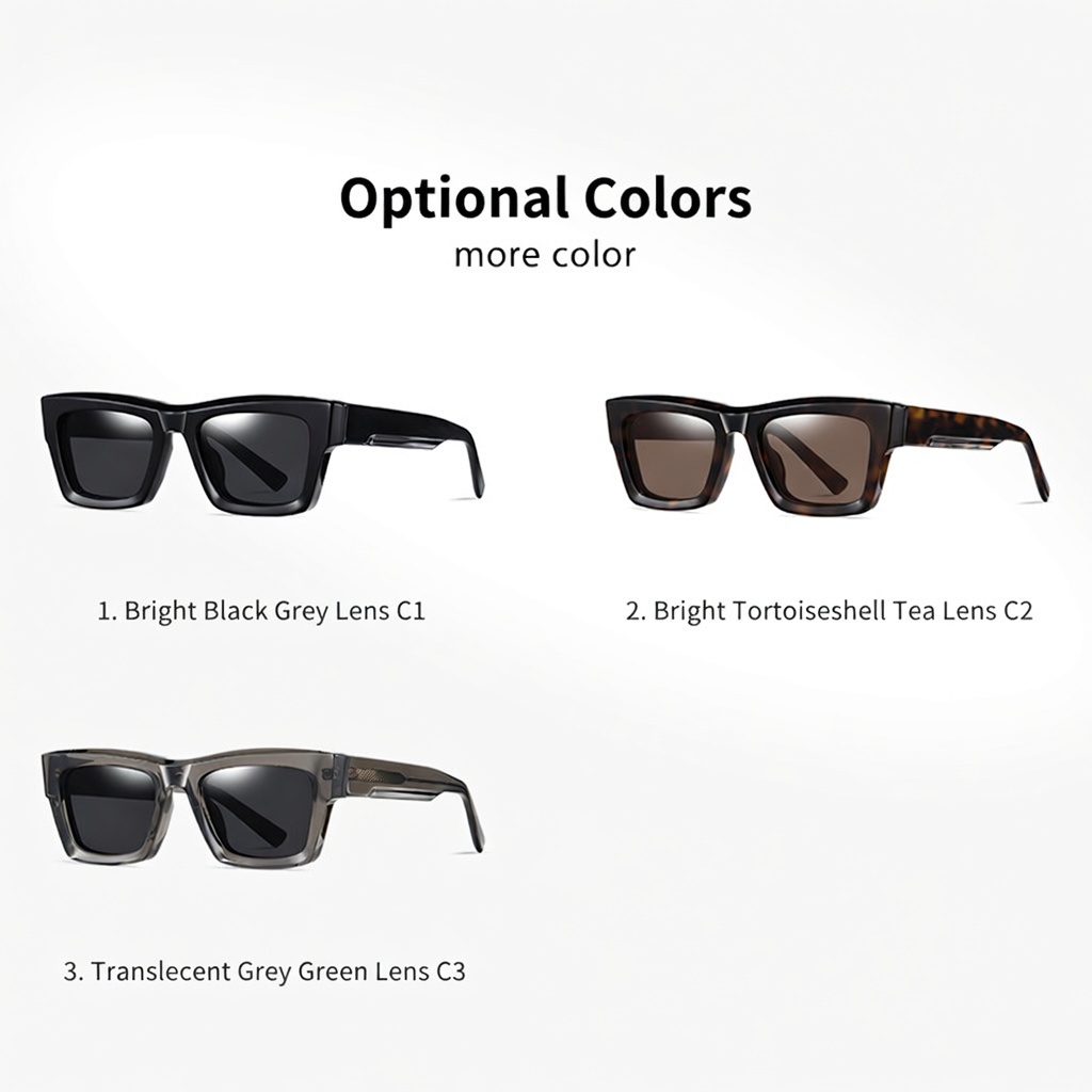 Eyeao Square Acetate UV400 Polarized Sunglasses S32110