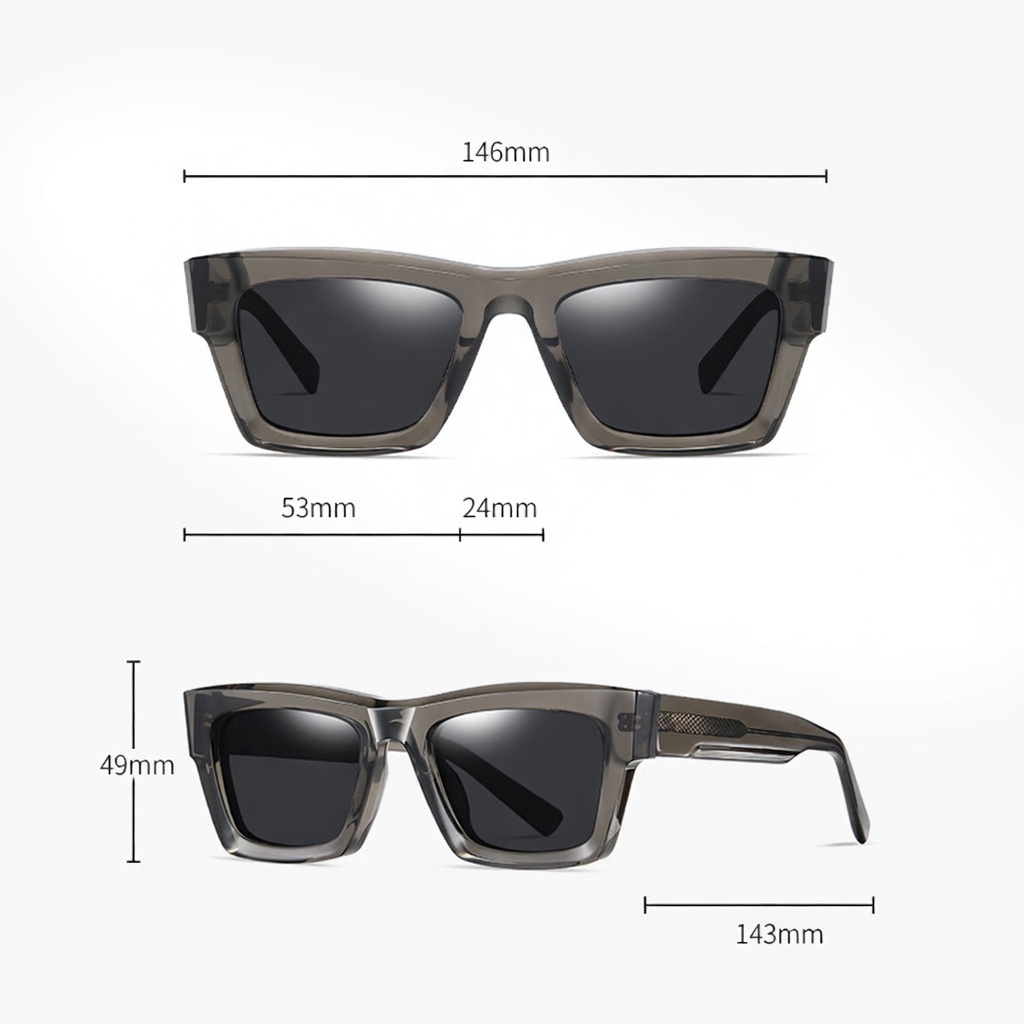 Eyeao Square Acetate UV400 Polarized Sunglasses S32110