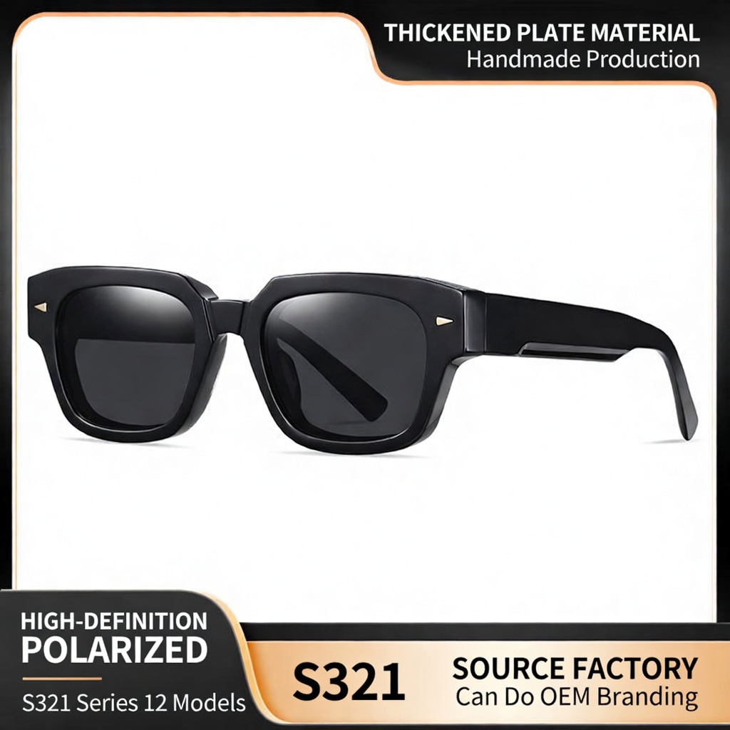 Eyeao Square Acetate Polarized Sunglasses S32112