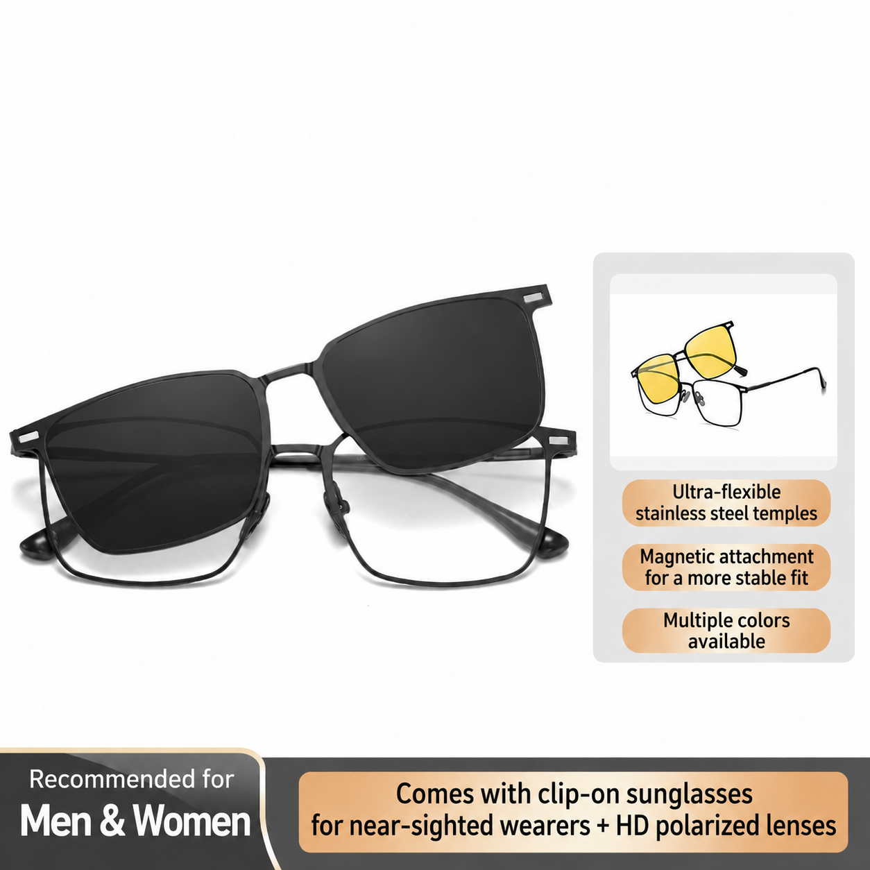 Eyeao Metal Magnetic Polarized Night driving Sunglasses CG8803