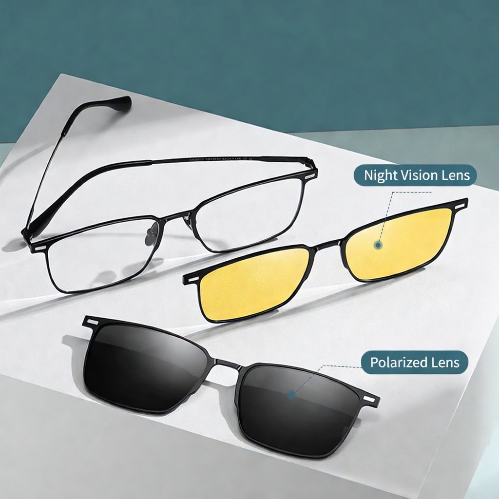 Eyeao Metal Magnetic Polarized Night driving Sunglasses CG8803