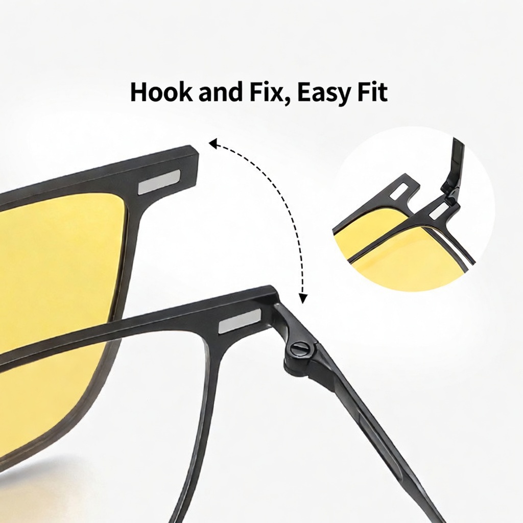 Eyeao Metal Magnetic Polarized Night driving Sunglasses CG8803