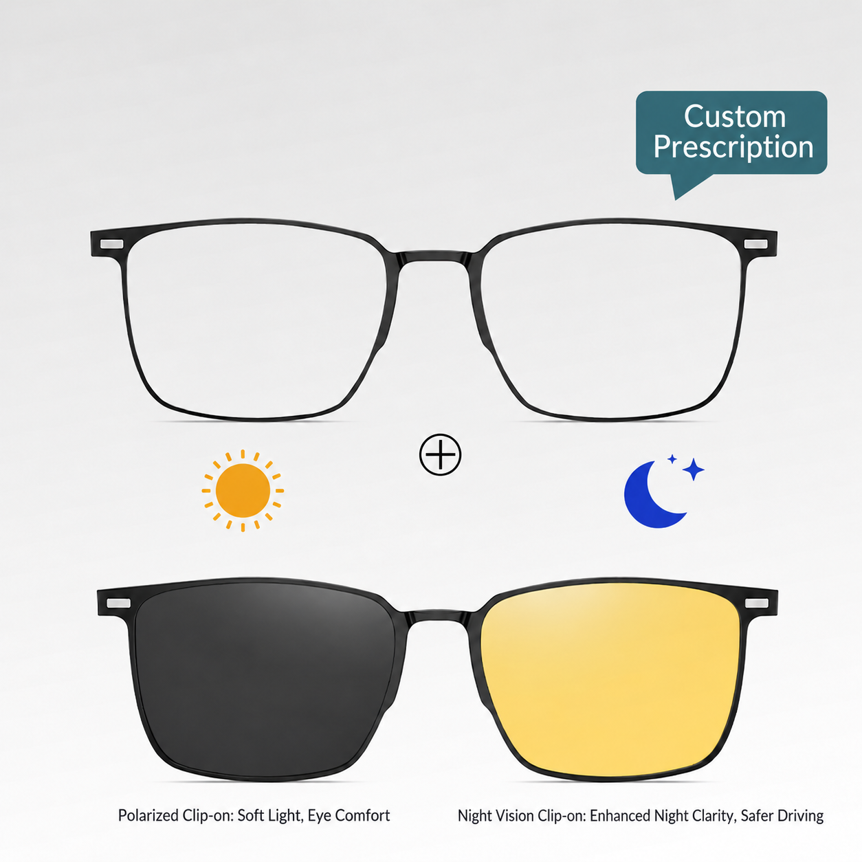 Eyeao Metal Magnetic Polarized Night driving Sunglasses CG8803