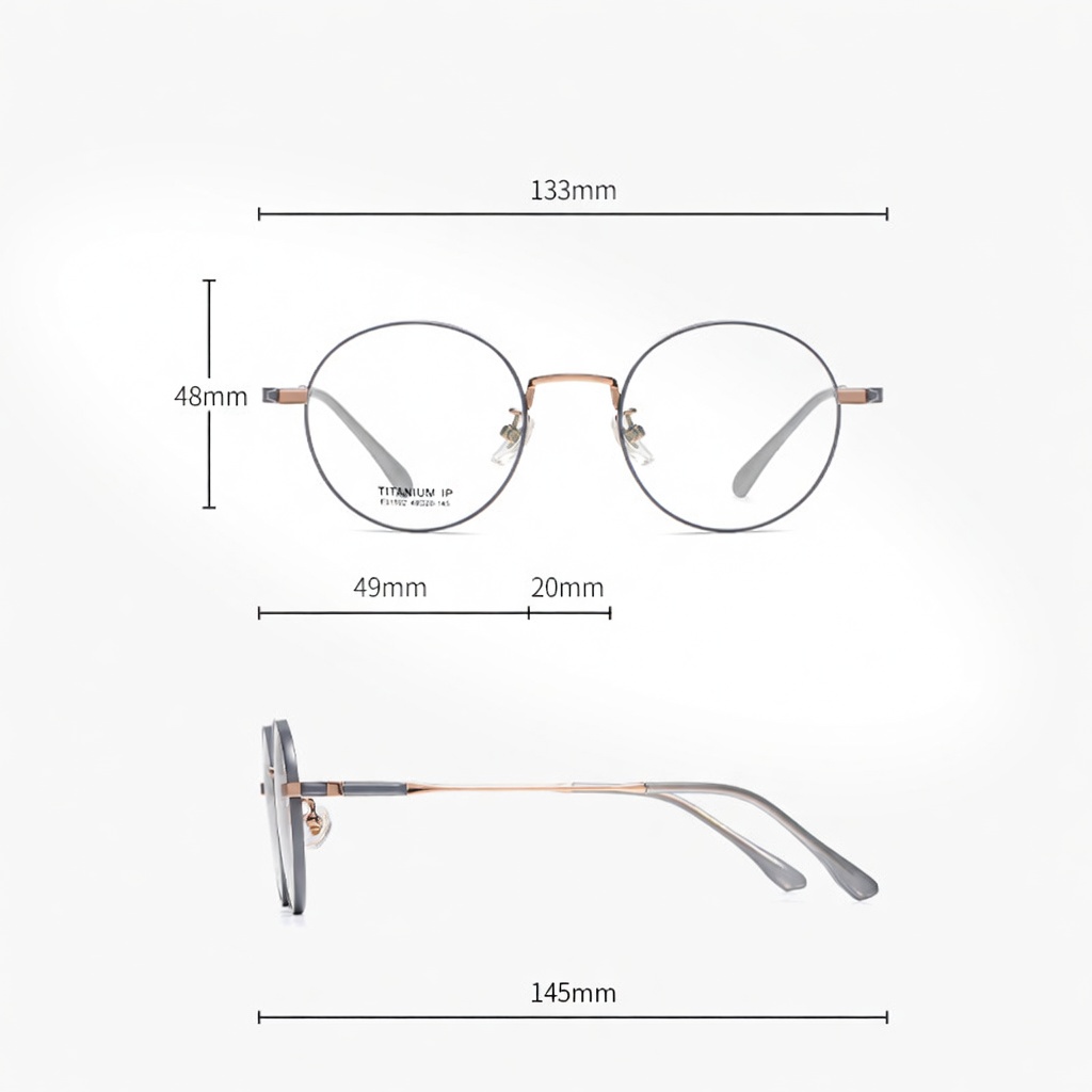 Eyeao Round Pure titanium Optical frames F31102