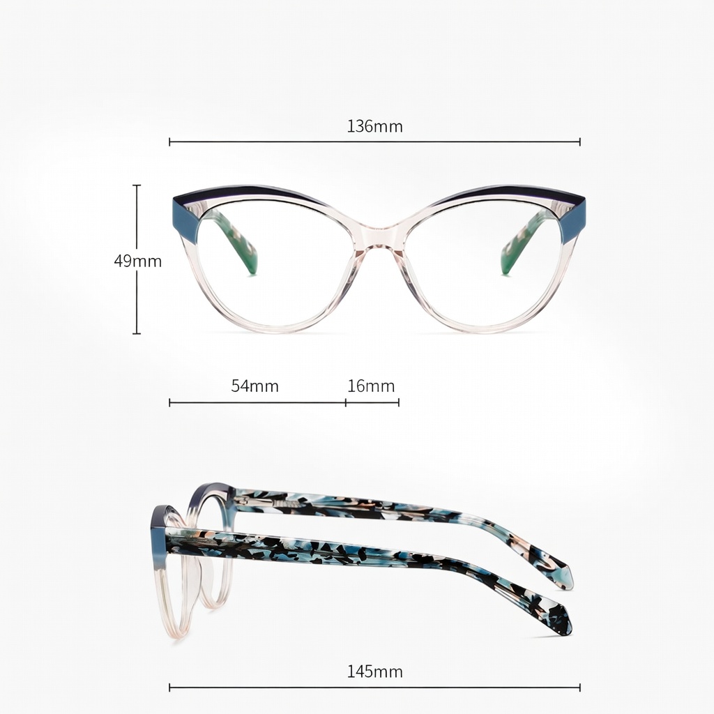 Eyeao Cat eye Acetate Blue light blocking Optical frames F22107