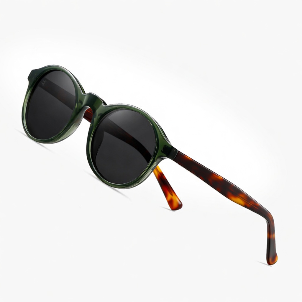 Eyeao Round Acetate Metal Polarized Sunglasses S31126
