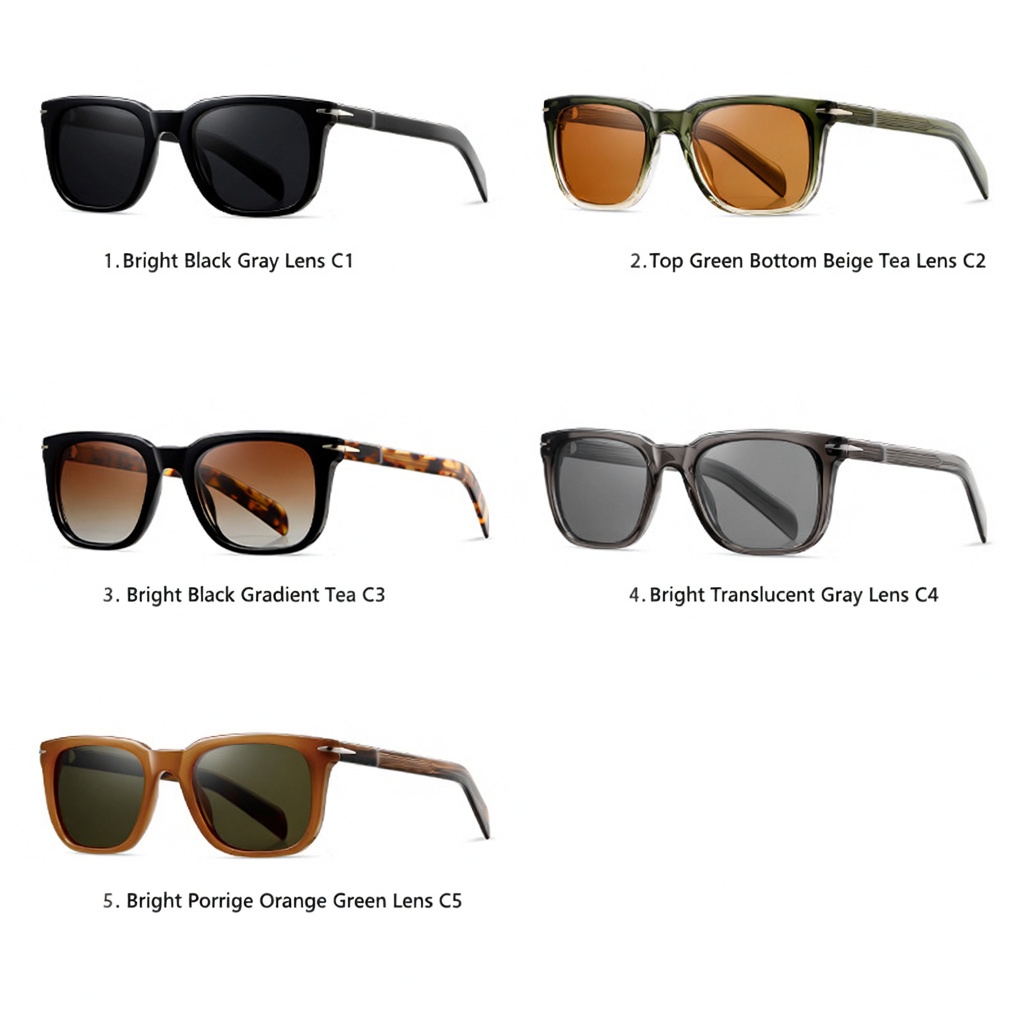 Eyeao Square Acetate Polarized Sunglasses S31127