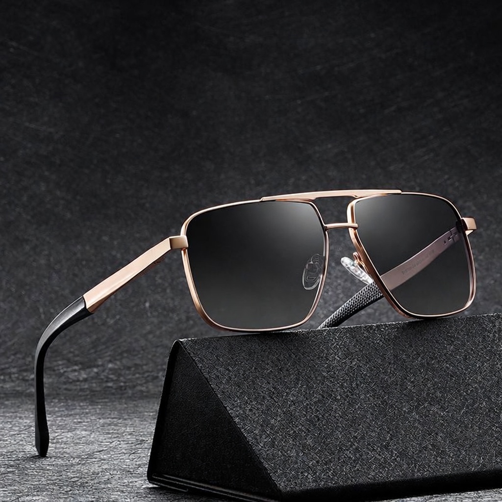 Eyeao Square Metal Polarized Sunglasses S15109