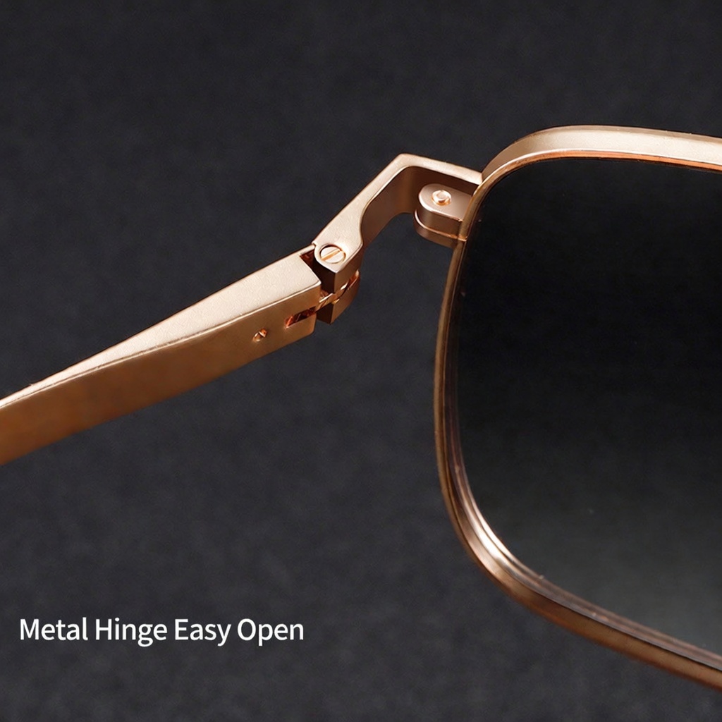 Eyeao Square Metal Polarized Sunglasses S15109